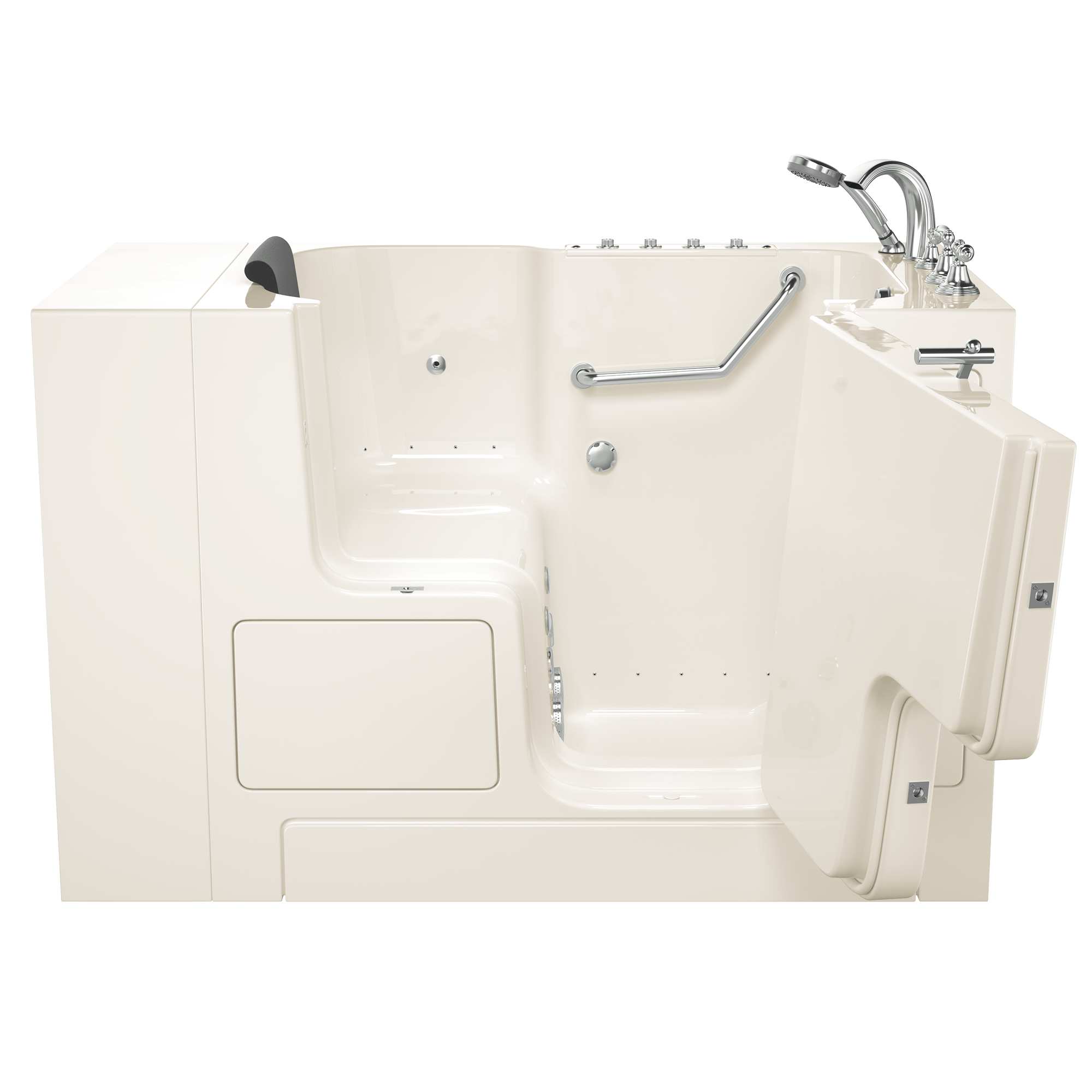 Gelcoat Premium Series 32 x 52 -Inch Walk-in Tub With Combination Air Spa and Whirlpool Systems - Right-Hand Drain With Faucet